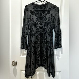 Emma Rose Chic Black and Gray Floral Dress size Medium